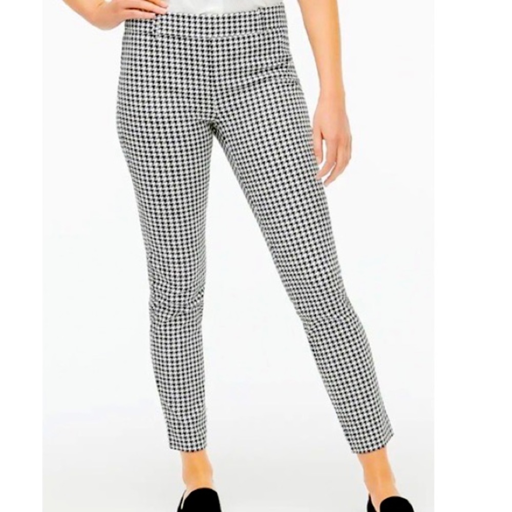 J. Crew Warm Skimmer City Fit Black and White Pants Size 4.